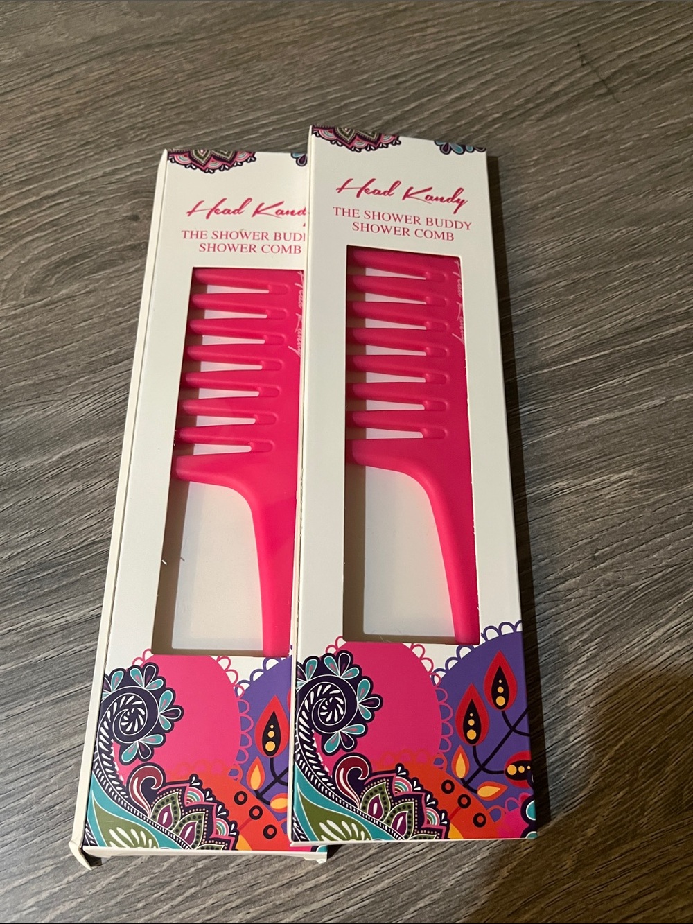 Pink Shower Buddy Wide-Tooth Shower Comb Set of 2